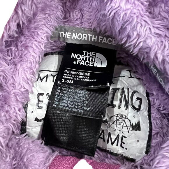 The North Face Infant Fleece Hooded Bunting Suit 3-6M Purple - Picture 4 of 6
